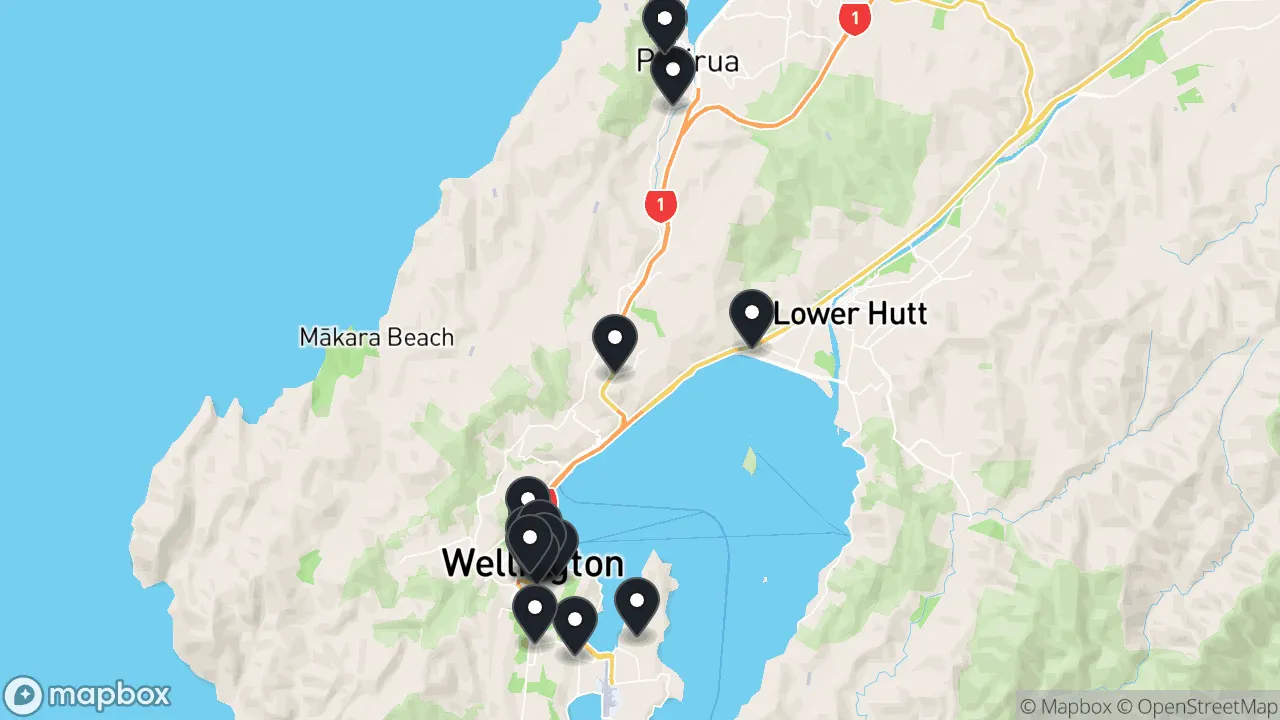 Map of local businesses in Wellington